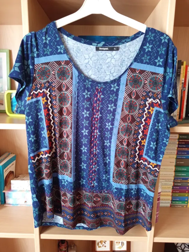 Camiseta Desigual Azul Multicolor Talla XL