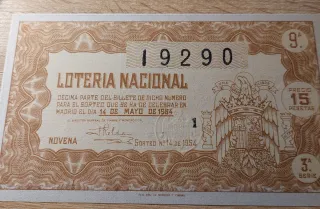 Décimo Lotería Nacional 1954