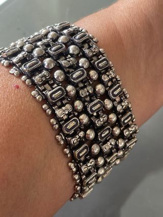 Braccialetto indiano metallo argentato