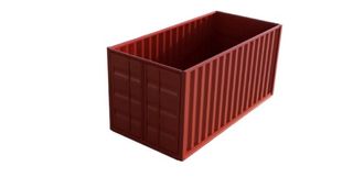 Contenedor marítimo a escala.