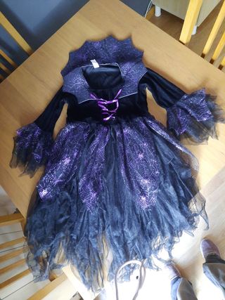 Disfraz Niña bruja Halloween. Talla 7-9 años.