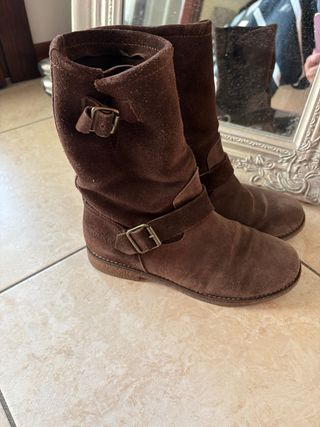 Stivali biker scamosciati marroni