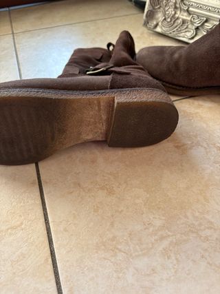 Stivali biker scamosciati marroni