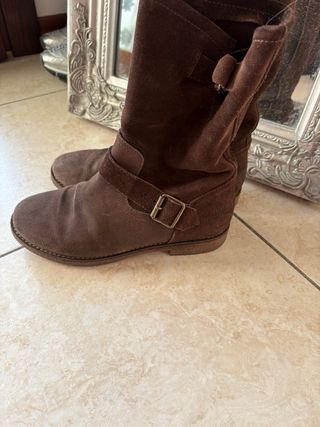 Stivali biker scamosciati marroni