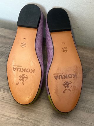 Bailarinas Moradas y Verdes Talla 39