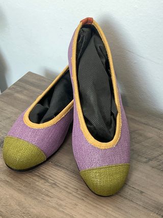 Bailarinas Moradas y Verdes Talla 39