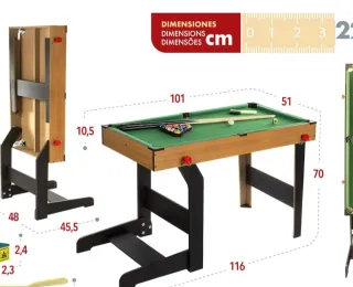 Mesa de billar americano infantil, plegable.