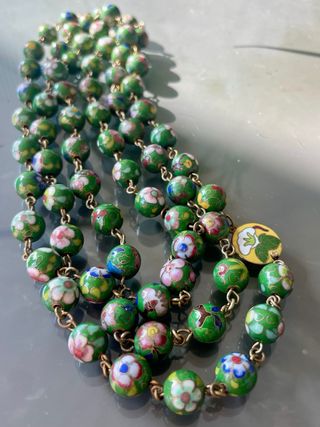 Collana vintage perle Cloisonné