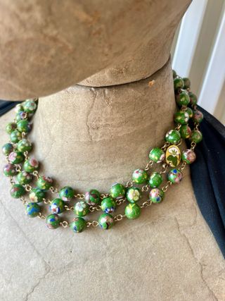 Collana vintage perle Cloisonné
