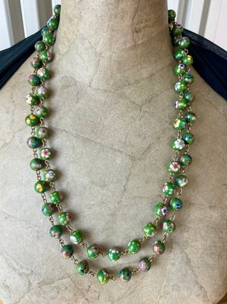 Collana vintage perle Cloisonné