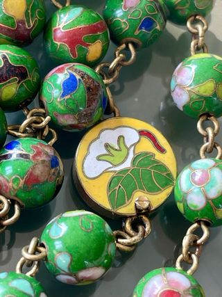 Collana vintage perle Cloisonné