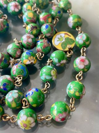 Collana vintage perle Cloisonné