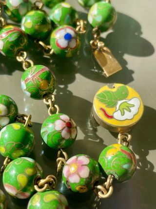 Collana vintage perle Cloisonné
