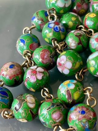 Collana vintage perle Cloisonné
