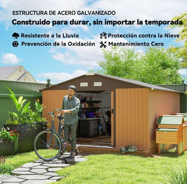 Cobertizo de jardín metálico