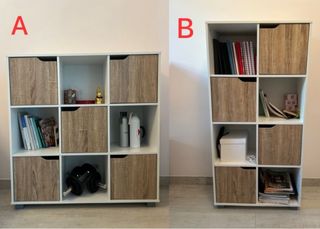 Libreria modulare bianca e marrone