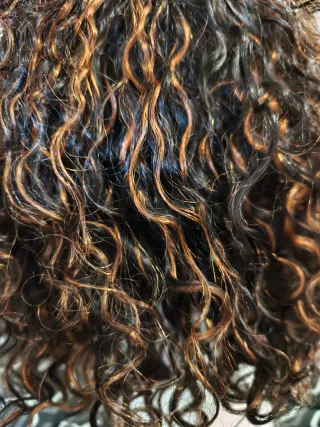 Natural Peluca Rizada 4*4 lateral  de encaje 50 Cm