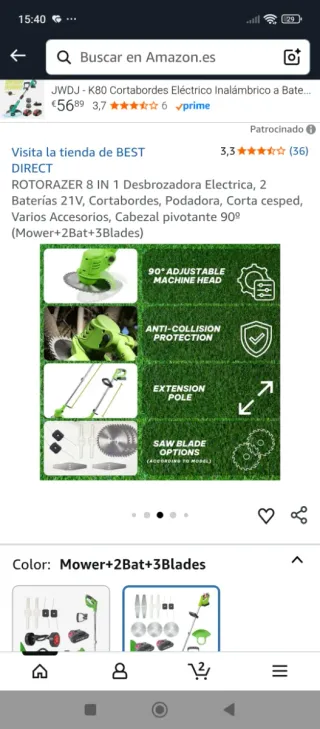 Desbrozadora Eléctrica Rotorazer 8 en 1 Nueva