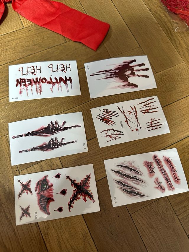 Disfraz Diablo Tatuaje Accesorios Mujer