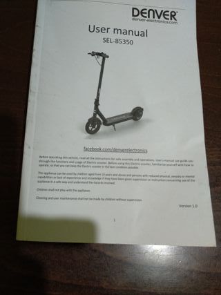 Patinete Eléctrico Denver SEL-85350