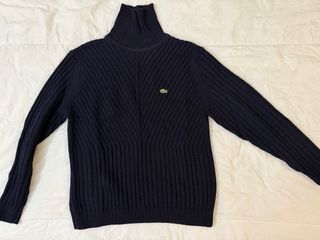 Jersey Lacoste cuello alto azul