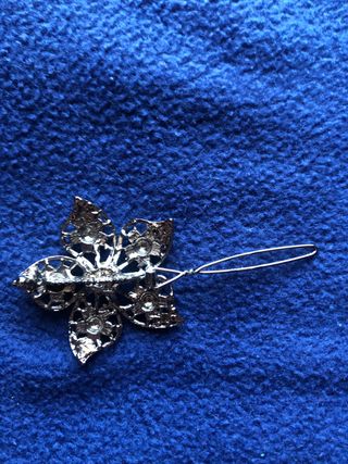 Spilla fiore strass rosa e argento