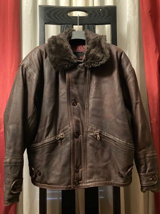 Giubbotto in pelle vintage marrone