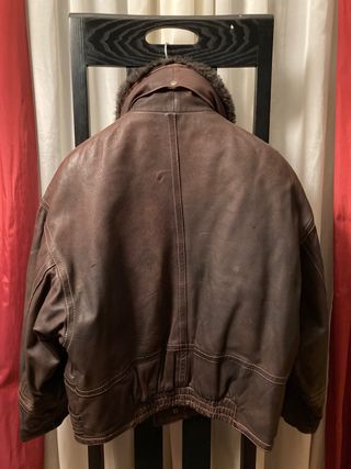 Giubbotto in pelle vintage marrone