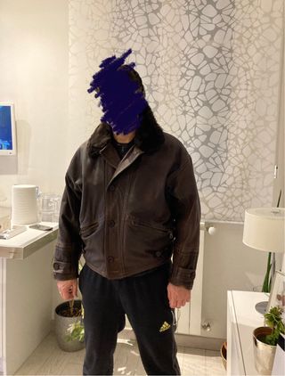 Giubbotto in pelle vintage marrone