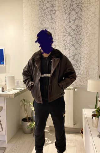 Giubbotto in pelle vintage marrone
