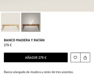 Banco ratán madera negra