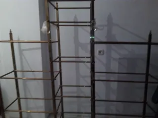 Estantería latón 3 cuerpos cristal