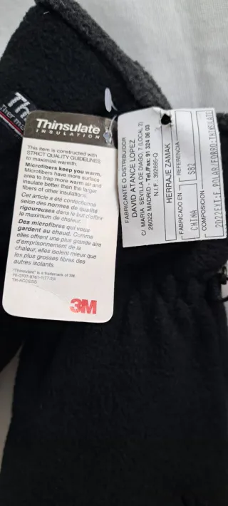 Guantes Thinsulate 3M Negro/Gris