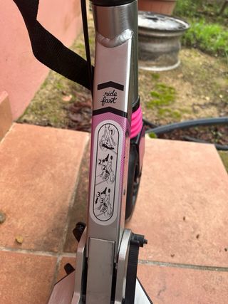 Patinete plegable morado y gris