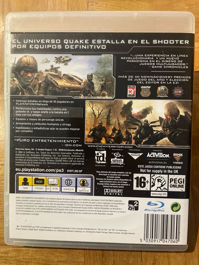 Enemy Territory Quake Wars PS3