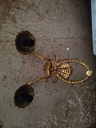Apliques vintage dorados de metal y cristal
