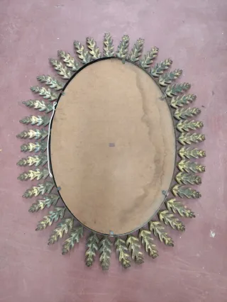 Espejo vintage sol ovalado dorado