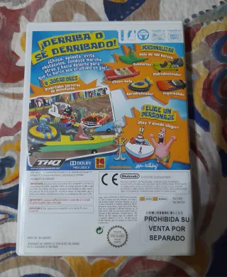 🇪🇦Juego Wii Bob Esponja Botes de Choque+Volante