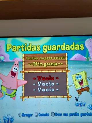 🇪🇦Juego Wii Bob Esponja Botes de Choque+Volante