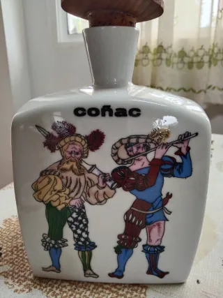 Botella Antigua Coñac Cerámica