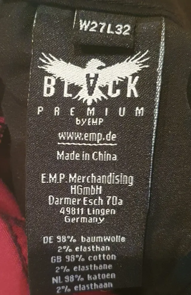 Pantaloni bicolore rossi e neri