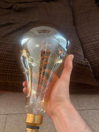 Lampada LED grande in vetro e metallo