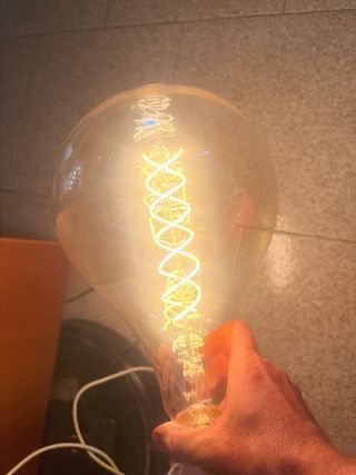 Lampada LED grande in vetro e metallo