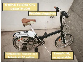 Bicicleta Eléctrica E-BIKE Folding City Decathlon