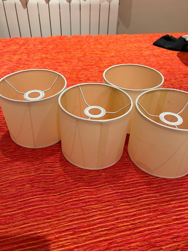 Pantallas de lámpara blanco roto, cilíndricas , 16