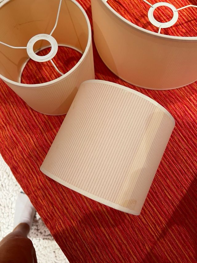 Pantallas de lámpara blanco roto, cilíndricas , 16