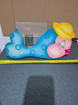 Pesce Portafoto Azzurro con Pois Gialli