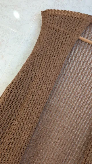 Chaleco largo de punto marrón