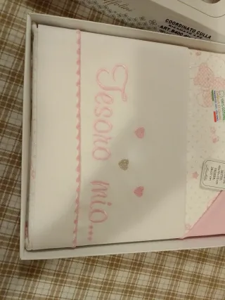 Coordinato Culla Tesoro mio... 100% Cotone