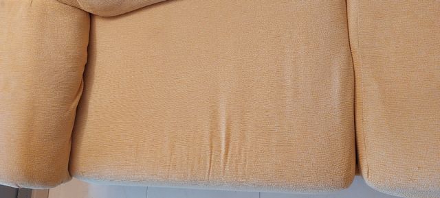 Sofá y sillón tela beige/amarillo